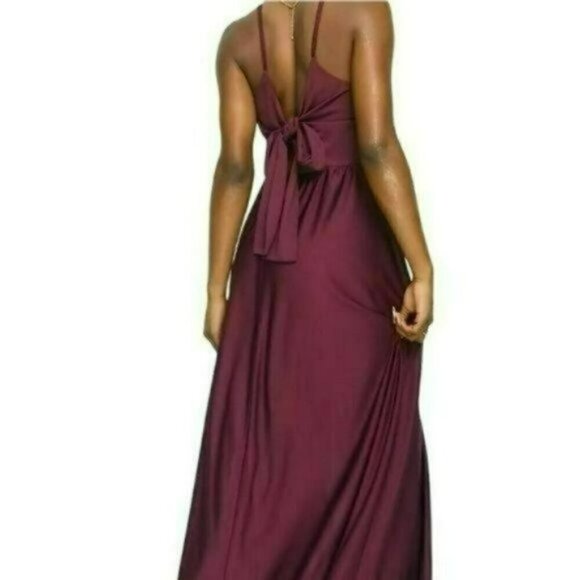 NWT ASOS Wrap Front Cami Straps Tie Back Maxi Dress - Picture 5 of 8